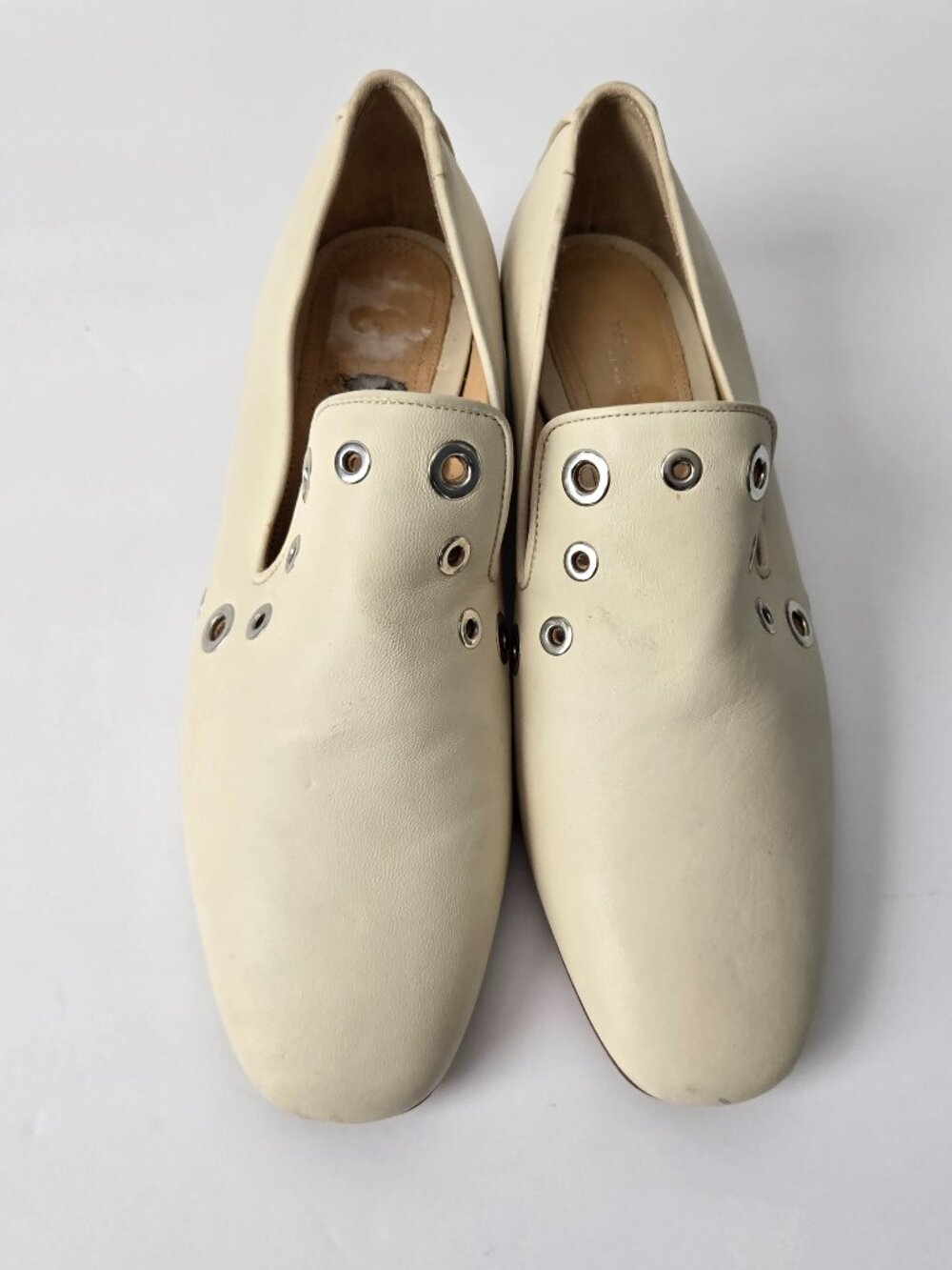Rag and Bone Designer Grommet Structured Slip On Loafers Loafers/ Beige/Size 6.5
